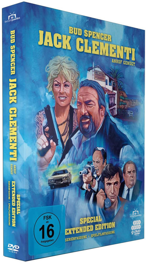 DVD-Cover eines Films mit Bud Spencer und Jack Clementi, mit verschiedenen Charakteren.