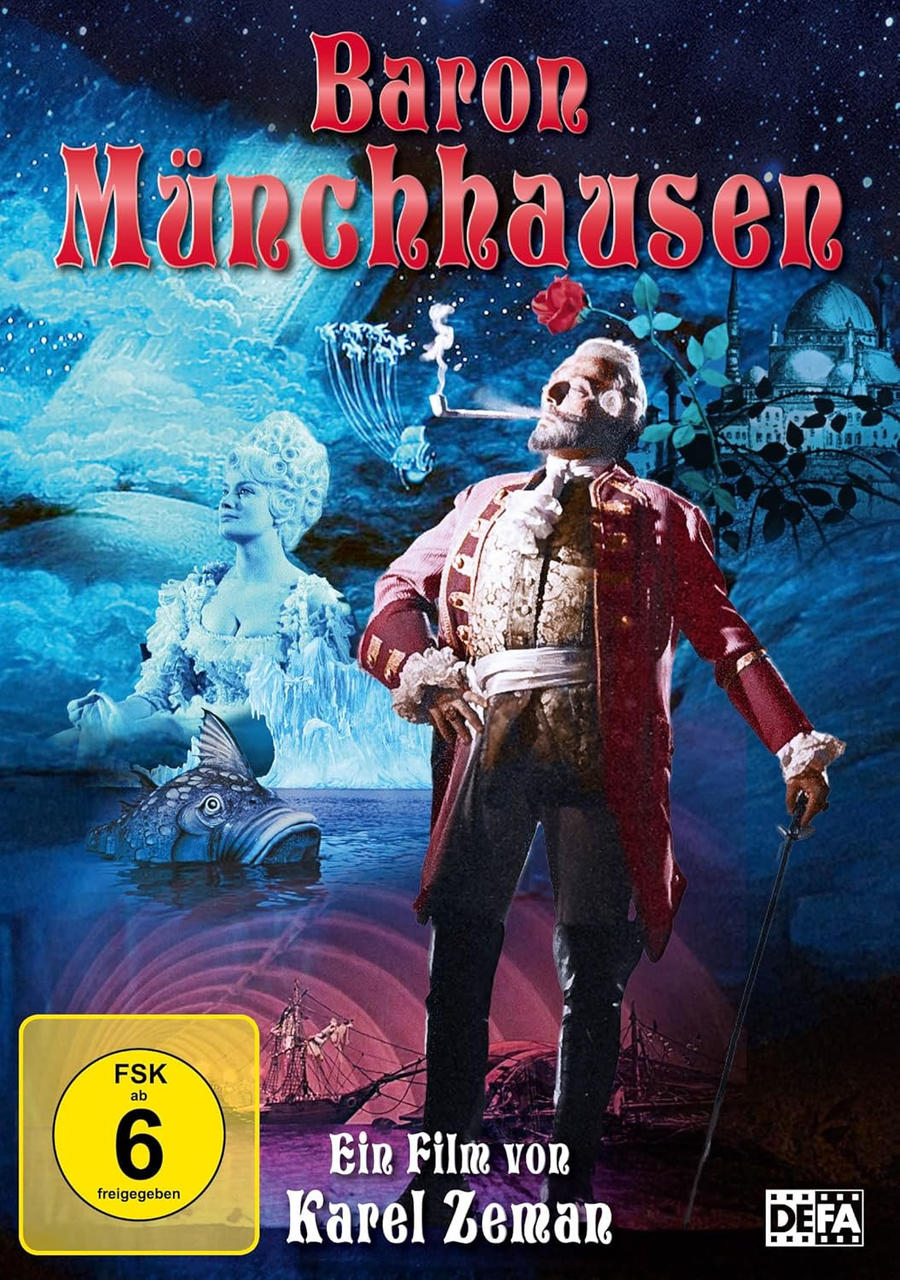 Poster des Films 'Baron Munchausen' mit einem phantastischen Design.