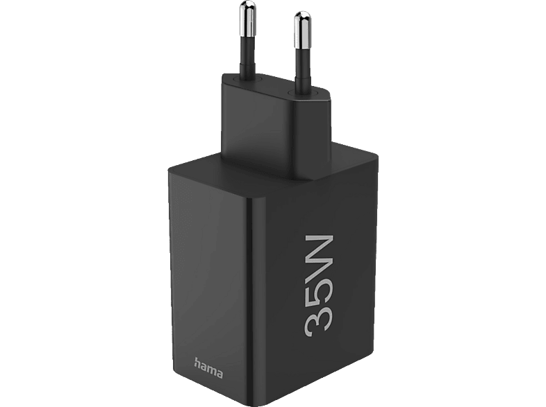 HAMA 201990 SCHNELLLADEGERäT, 1XUSB-C,3XA, 35W Schnelladegerät Universal, Schwarz