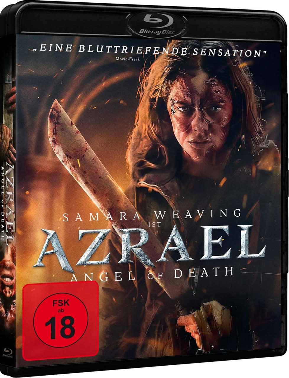 Eine Blu-ray-Box des Films 'Azrael: Angel of Death'.