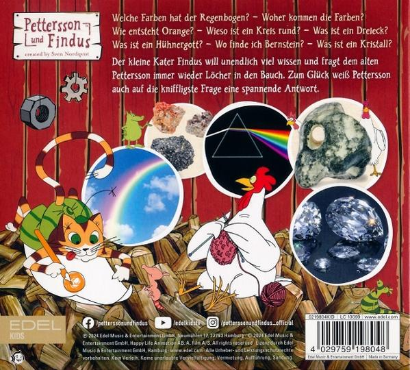 Ein Buchcover mit Cartoon-Illustrationen einer Katze, eines Huhns und anderer Gegenstände.