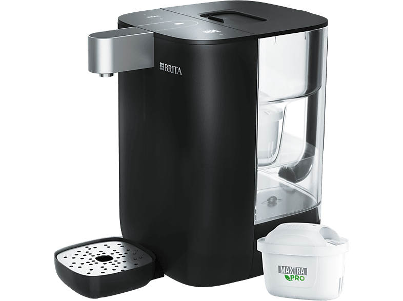 Brita Cube Heißwasserspender (Schwarz, 4 L gesamt, 1.5 L gefiltertes Wasser, 2150 Watt)