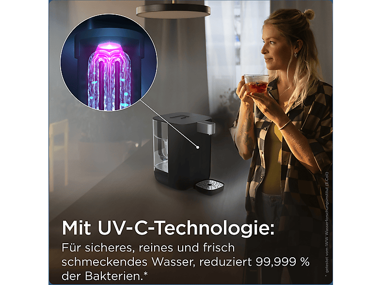 Brita Cube Heißwasserspender (Schwarz, 4 L gesamt, 1.5 L gefiltertes Wasser, 2150 Watt) — Foto 4 von 5