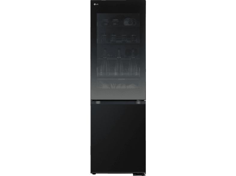 LG GBG5160CEV InstaView® Kühlgefrierkombination (C, 349 l, 1860 mm hoch, Essence Black Steel )
