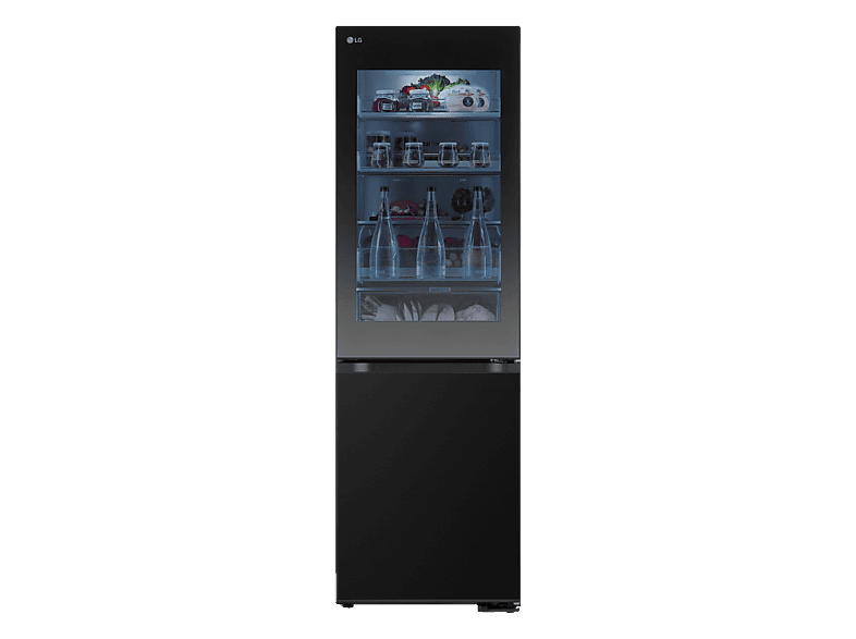 LG GBG5160CEV InstaView® Kühlgefrierkombination (C, 349 l, 1860 mm hoch, Essence Black Steel )