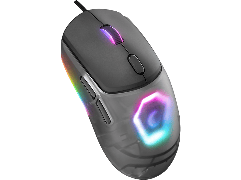 RAMPAGE Hyalo M1 Değiştirilebilir 3 Kapaklı RGB 12000 DPI Gaming Oyuncu Mouse Siyah