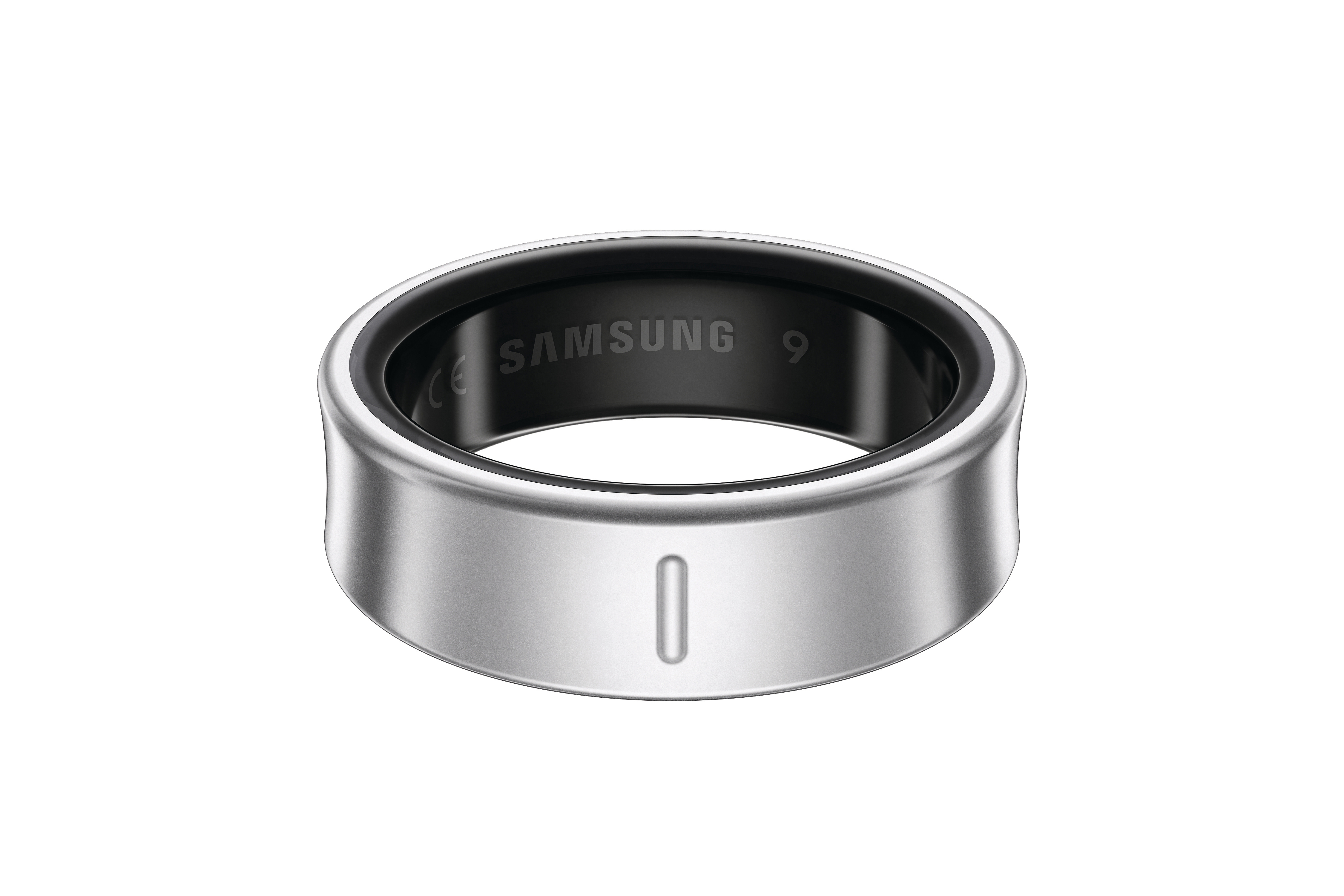 Silberner Samsung-Ring mit schwarzem Innenraum.