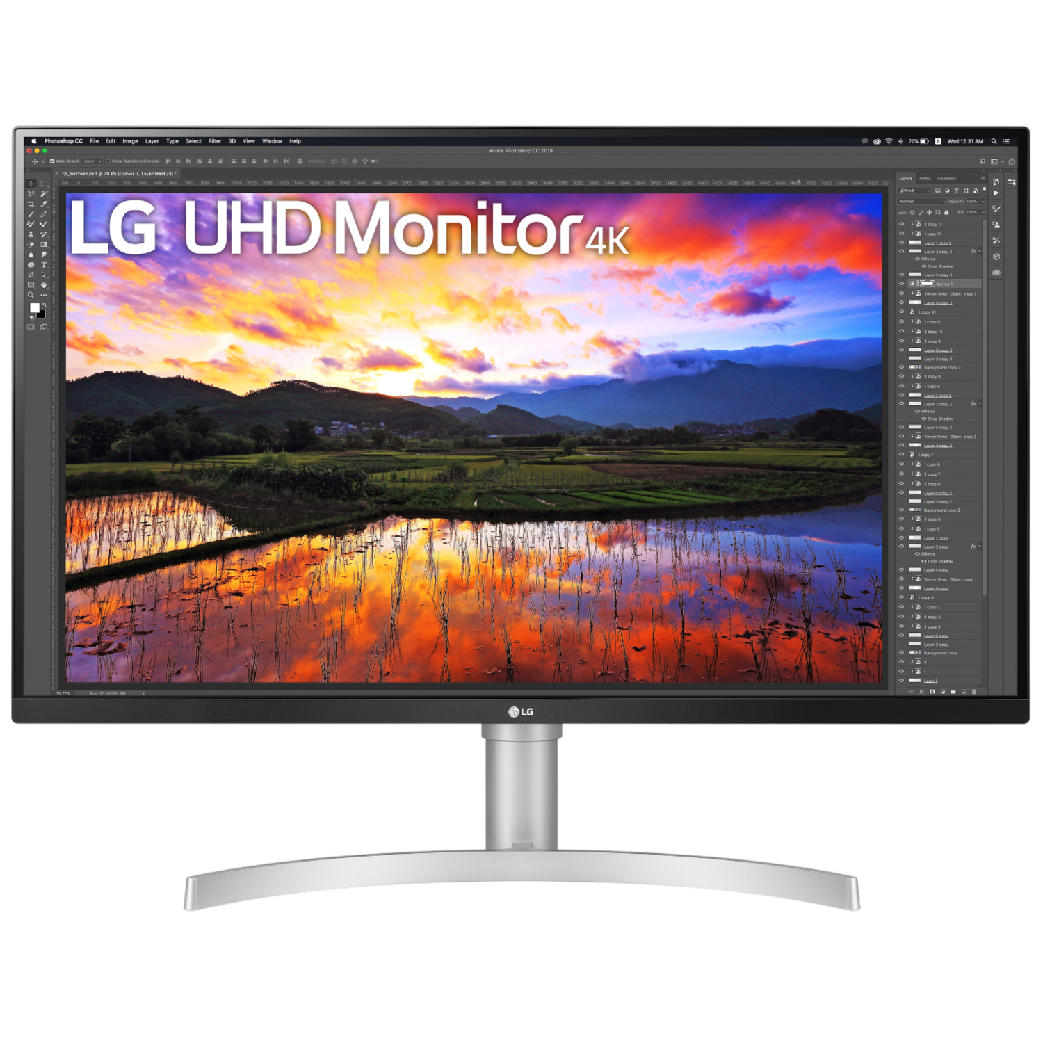 LG 32un650k-w - 31.5 Inch 3840 X 2160 (ultra Hd) Ips-paneel In Hoogte Verstelbaar afbeelding