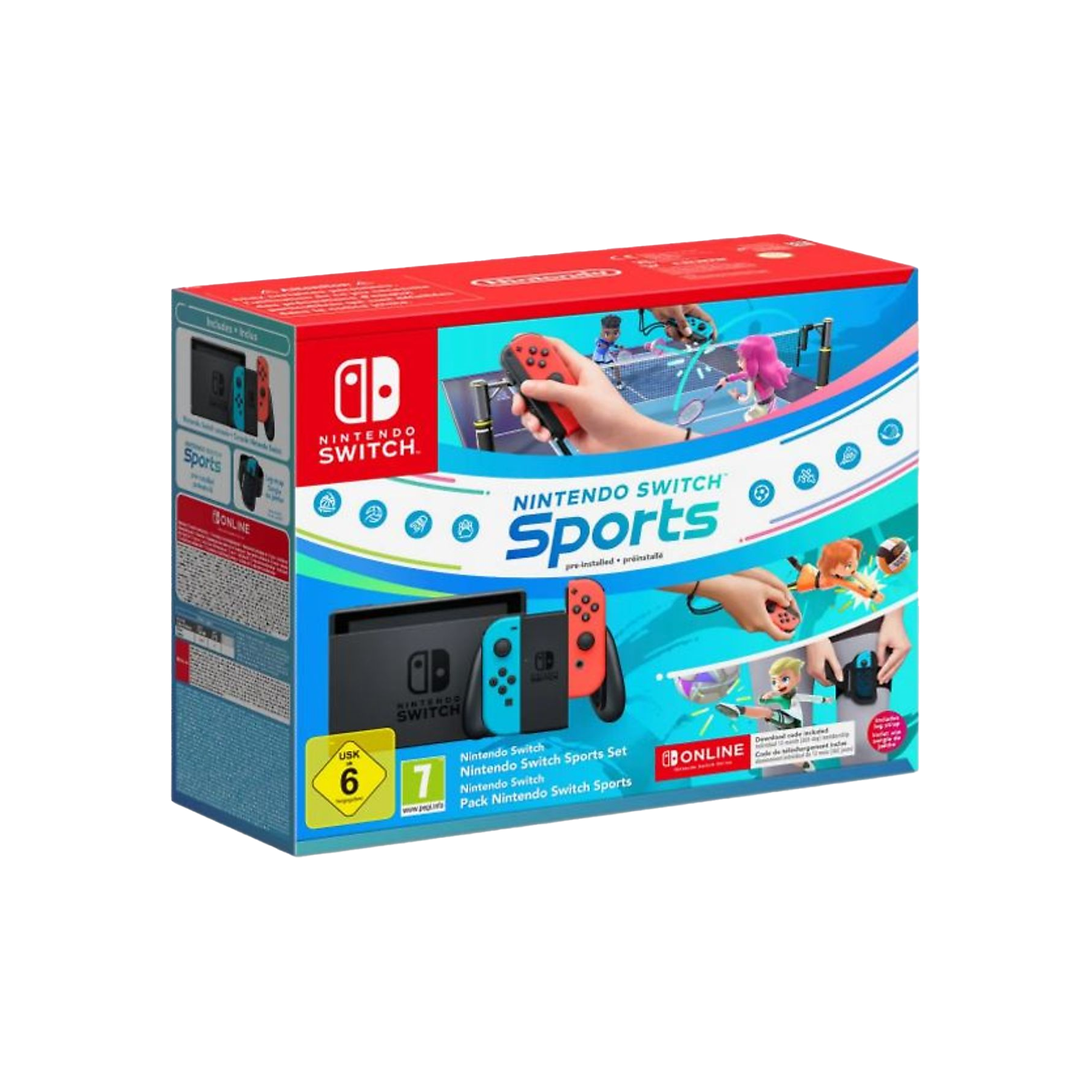 Konsola NINTENDO Switch Neon + Nintendo Switch Sports (cyfrowa) +