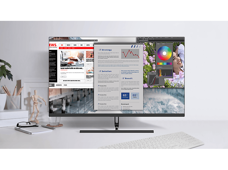 PEAQ PMO S324-IQSK 32 Zoll Monitor, QHD, 1 ms Reaktionszeit, 300 cd/m², 100 Hz, Schwarz — Foto 3 von 5