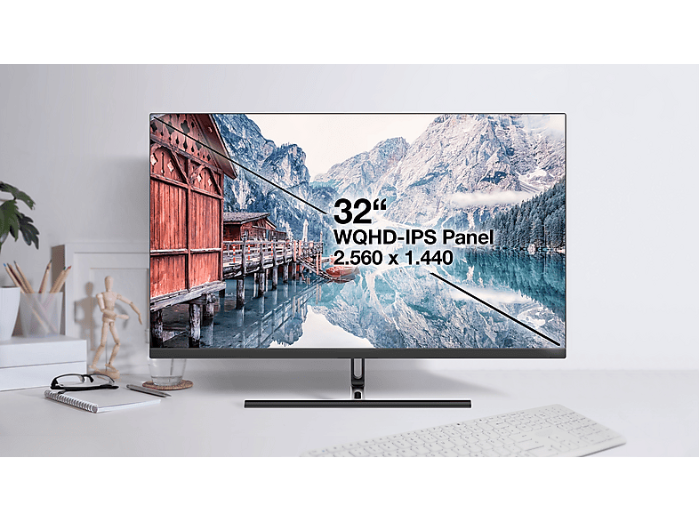 PEAQ PMO S324-IQSK 32 Zoll Monitor, QHD, 1 ms Reaktionszeit, 300 cd/m², 100 Hz, Schwarz — Foto 4 von 5