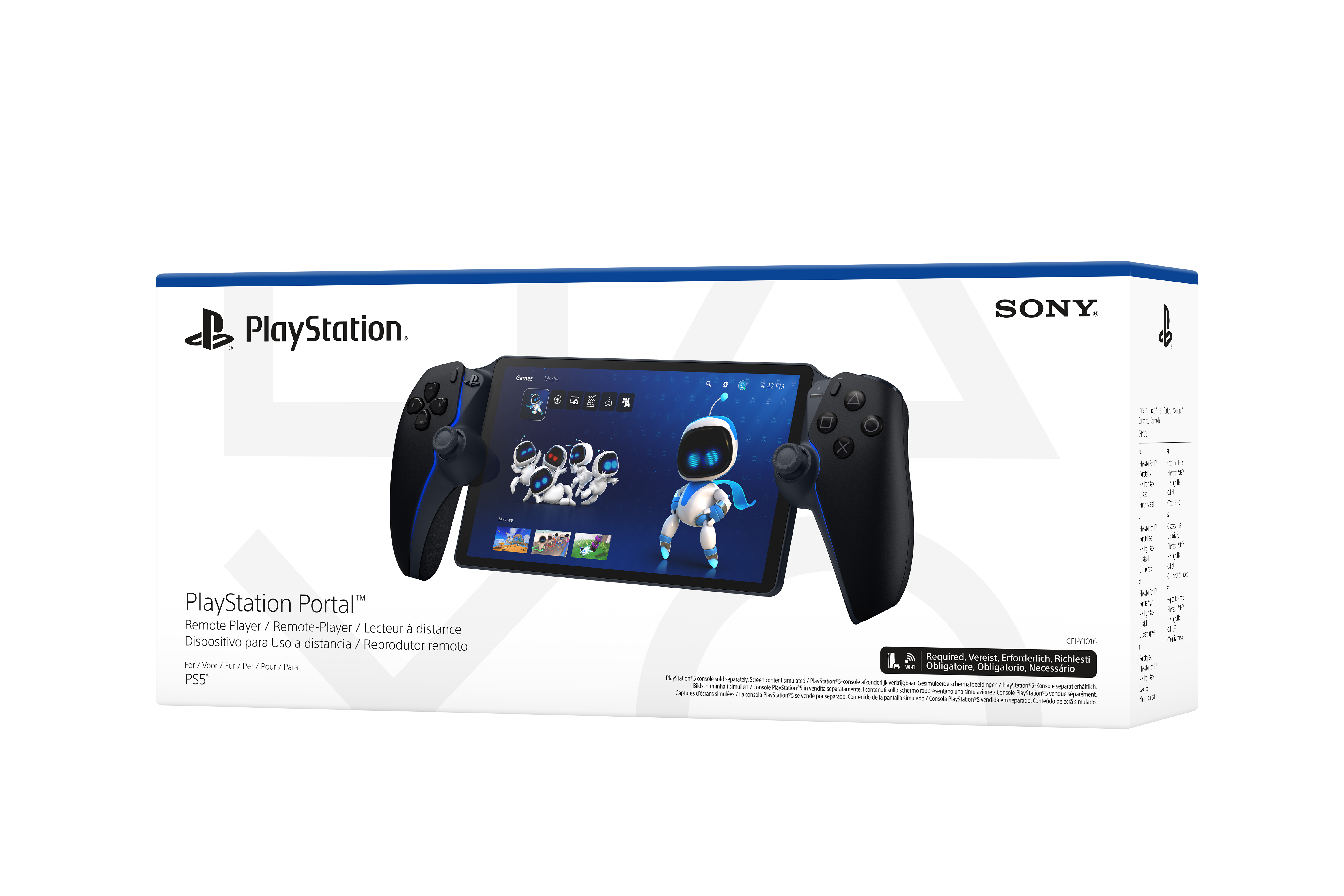 PlayStation Portal Remote Player Box mit PlayStation Logo.