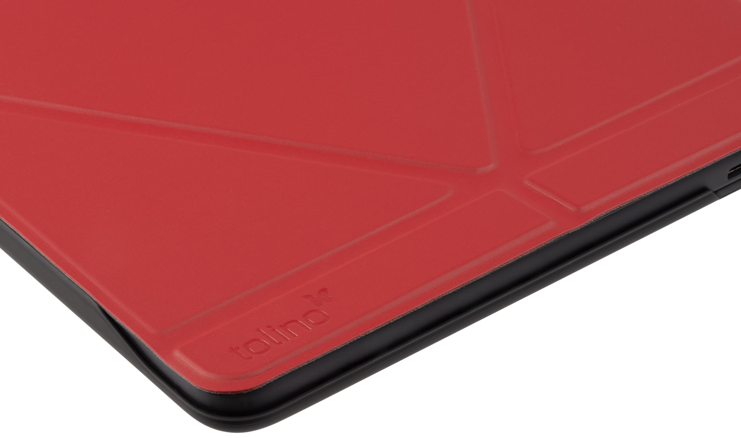 Roter Tablet-Cover mit geometrischem Design und tolino-Logo.