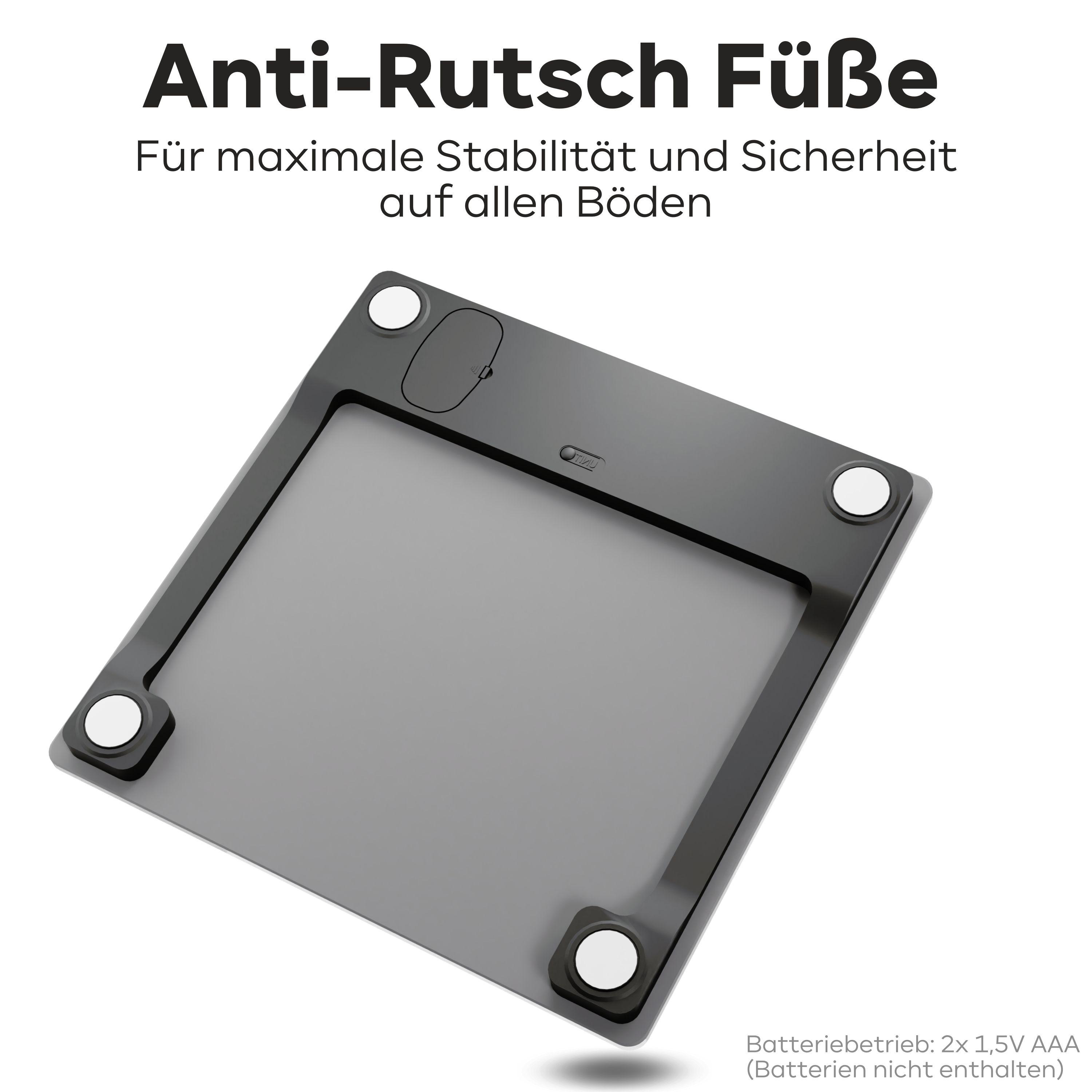 Eine schwarze Tastatur mit regenbogenfarbenen Tasten und einem Lautstärkerad.