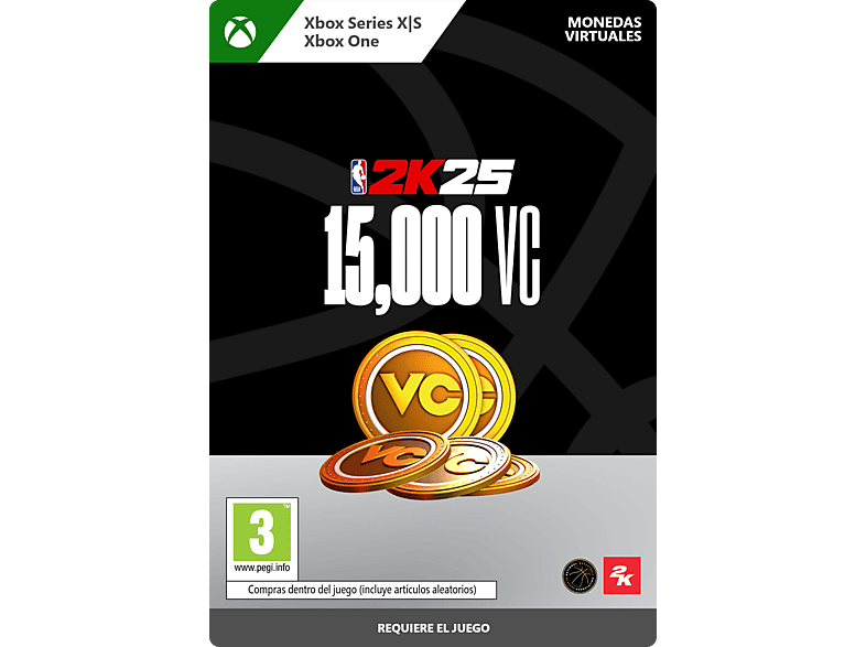 Xbox Series X S & One NBA 2K25. Pack de 15000 VC (Código descarga)