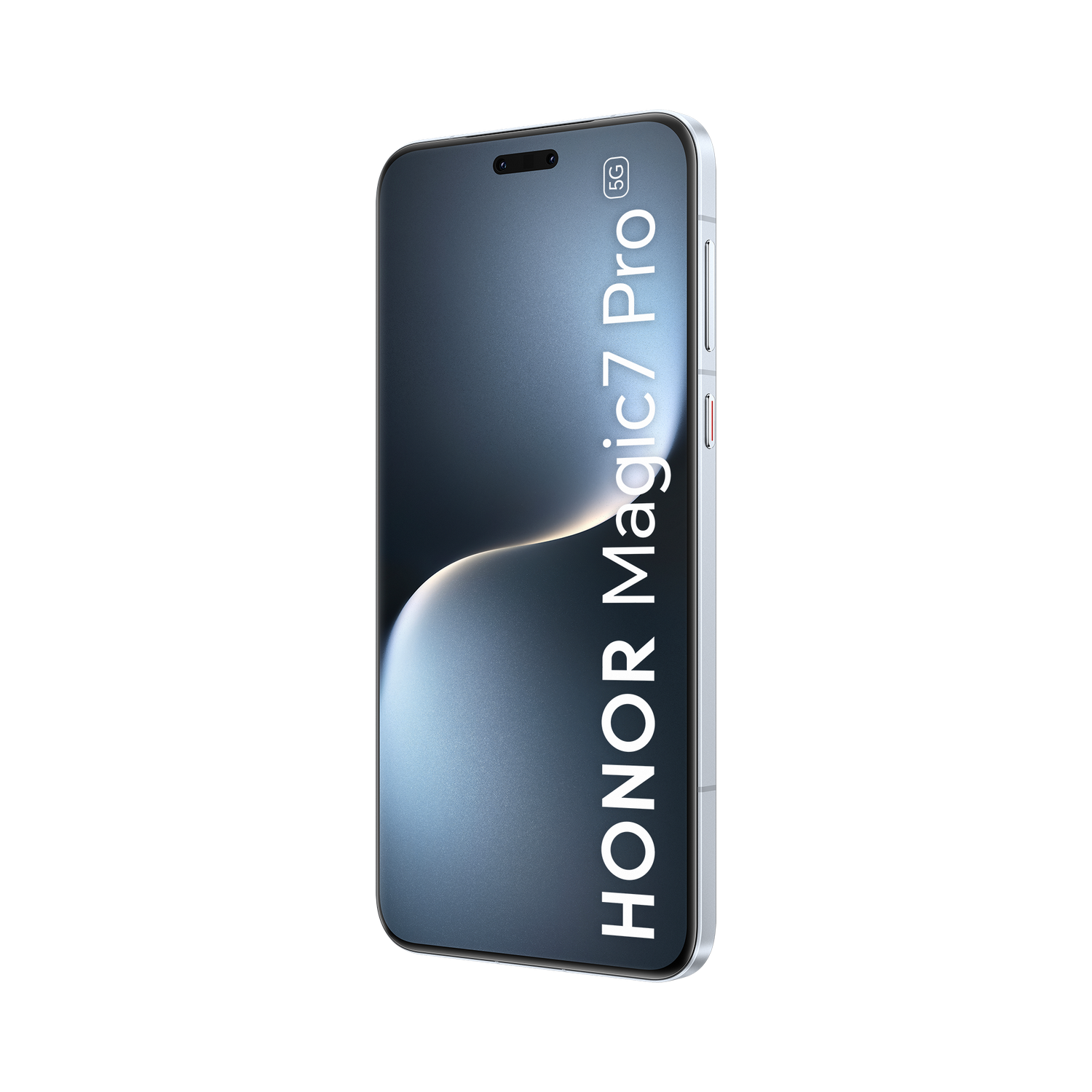 Smartphone negro en retrato con texto blanco: HONOR Magic7 Pro 5G.