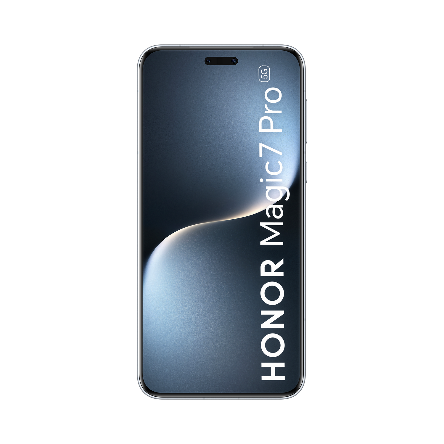 Teléfono negro Honor Magic7 Pro con degradado de dos tonos. Texto: HONOR Magic7 Pro 5G.