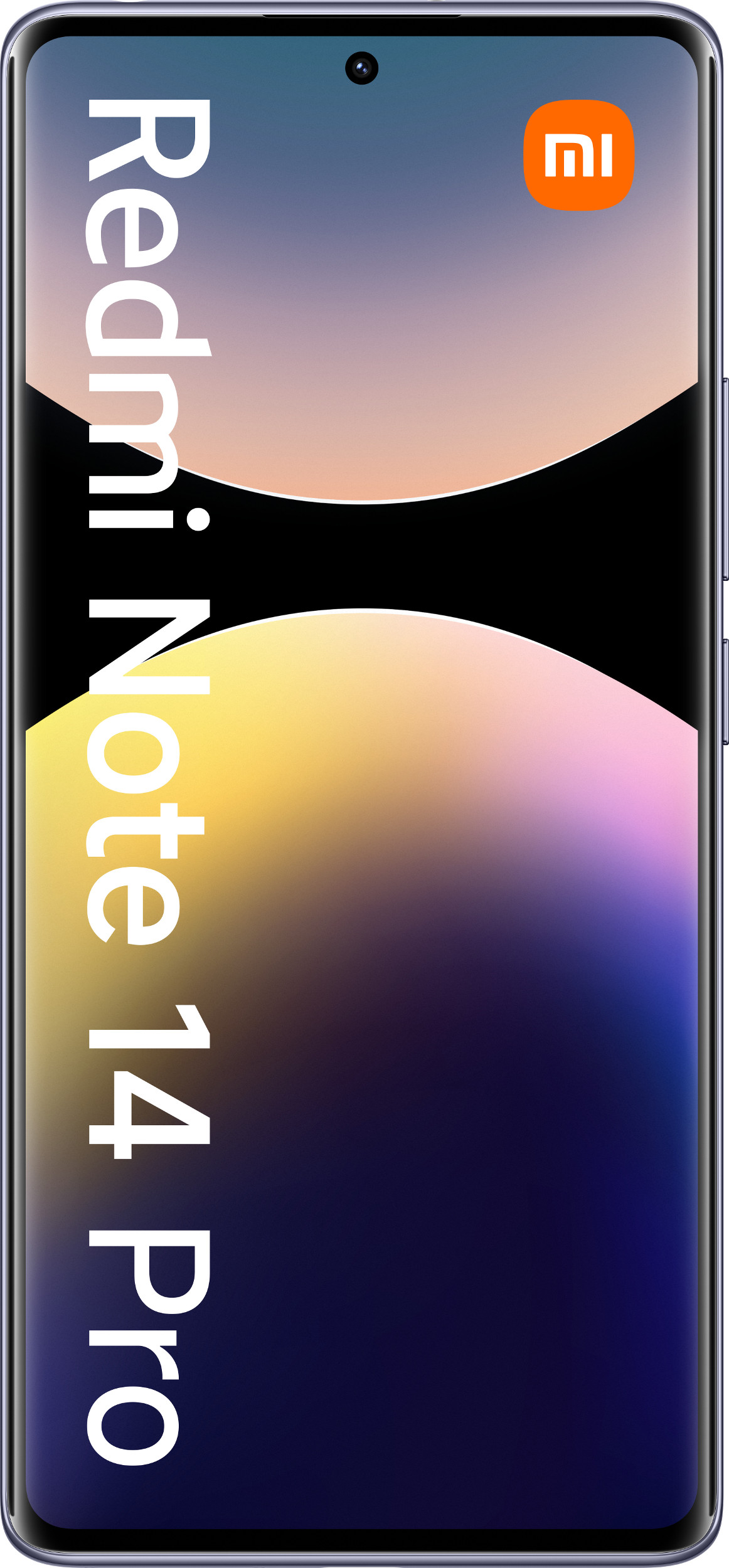 Zdjęcie z bliska smartfona z logo marki i tekstem.