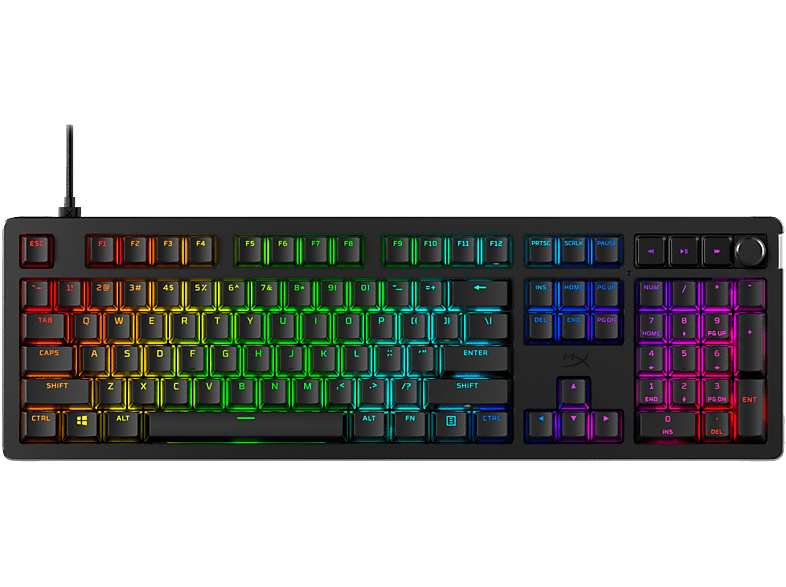 HYPERX Alloy Rise (CH Layout), Gaming Tastatur, Mechanisch, HyperX Linear Switch, Kabelgebunden, Schwarz