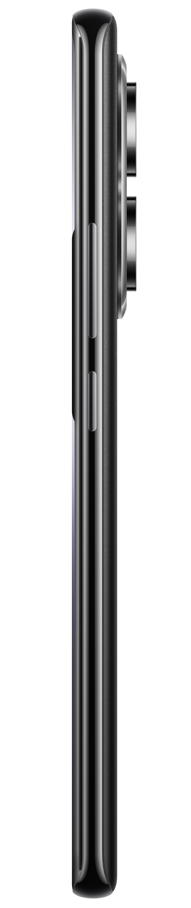 Widok z boku czarnego smartfona.