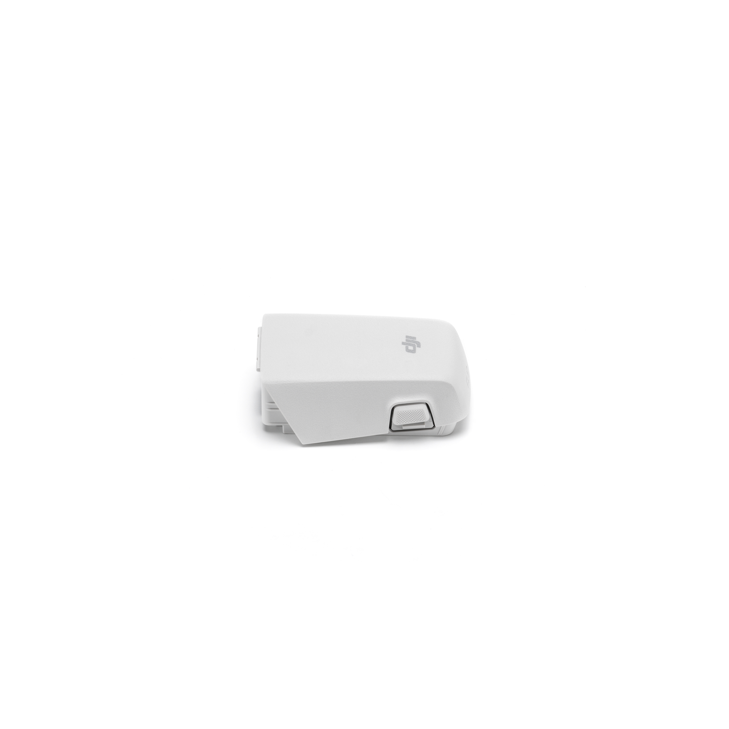 Een witte drone-accu op een witte achtergrond.