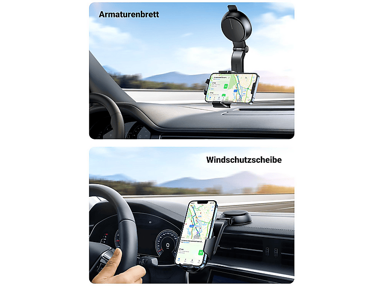 Thumbnail - UGREEN Waterfall-Shaped Suction Cup Phone Mount Halterung, Black