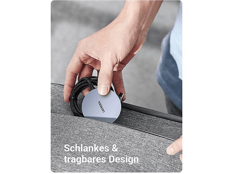 UGREEN 15W Magnetischer Wireless Charger Apple, Samsung, Huawei, Xiaomi, Lenovo, etc, Dark Gray