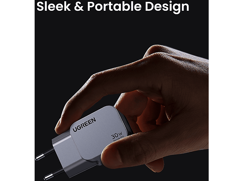 UGREEN Nexode Pro 30W USB-C GaN Wall Charger Universal, Gray