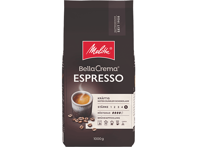 Melitta Bella Crema Espresso Kaffeebohne (1 kg, Kompatibles System: Kaffeevollautomaten)