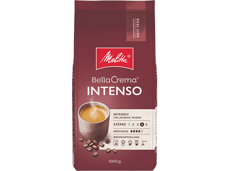 Melitta Bella Crema Intenso Kaffeebohne (1 kg, Kompatibles System: Kaffeevollautomaten)