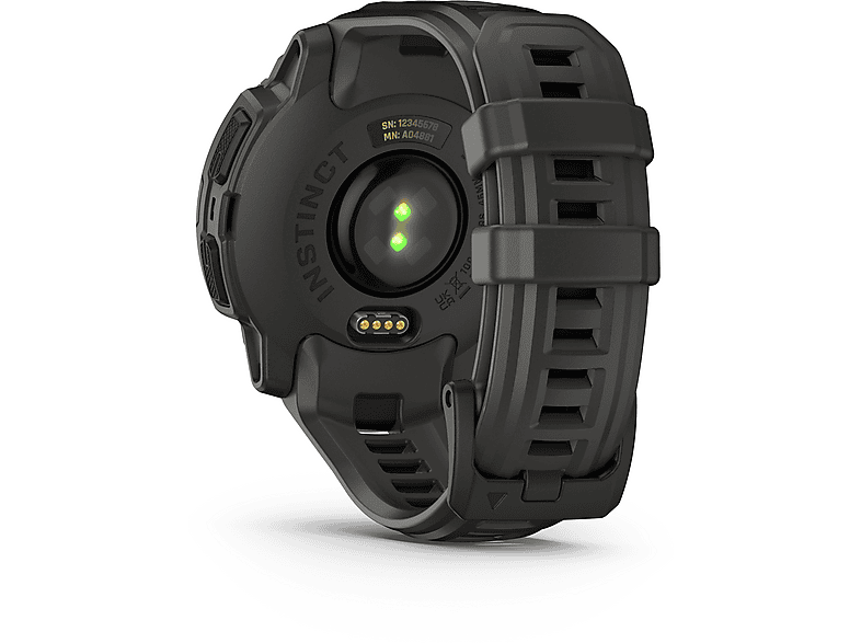 GARMIN Instinct E 45mm Smartwatch Faserverstärktes Polymer Silikon, 45 mm, Kohle/Schwarz