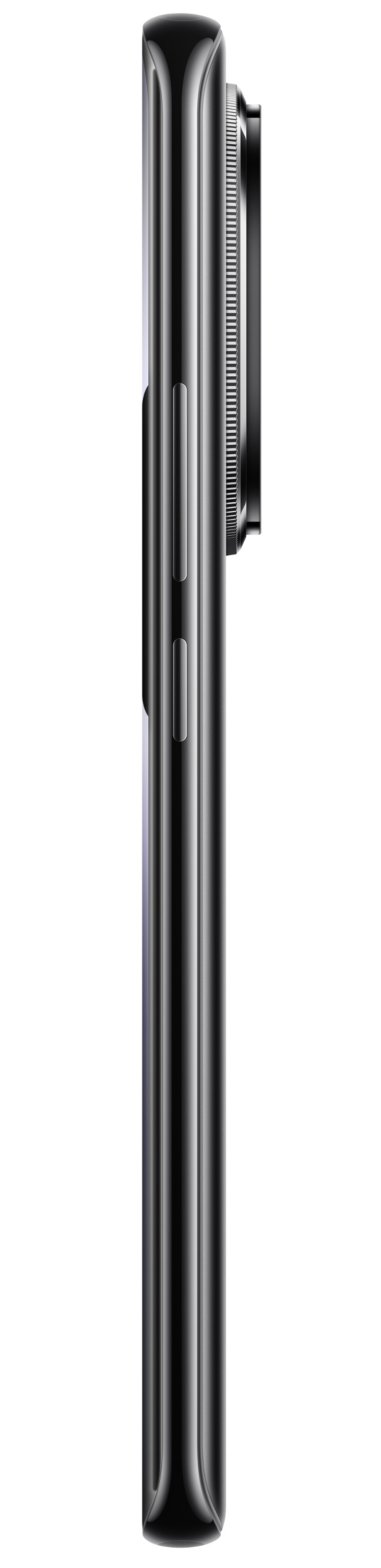 Widok z boku czarnego smartfona z wypukłością aparatu.