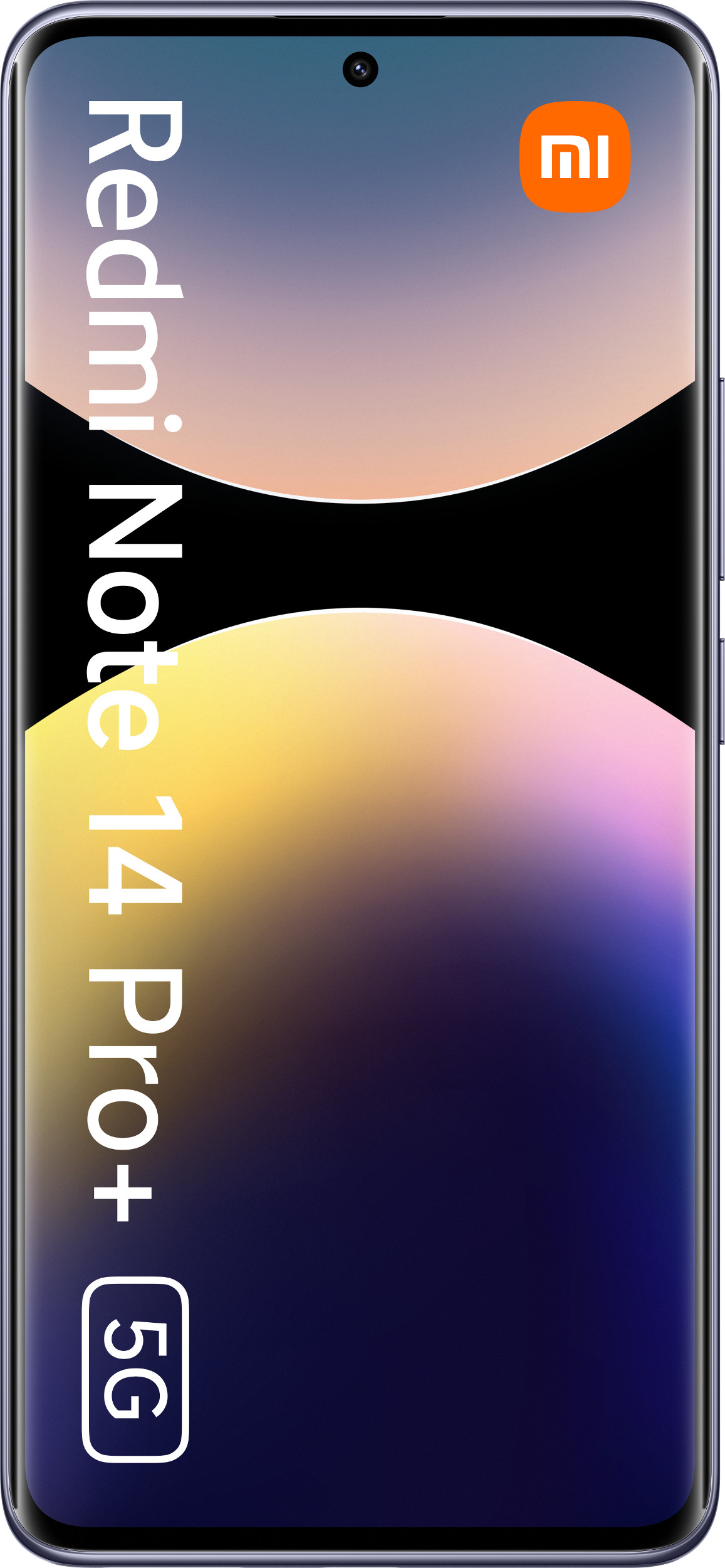 Smartfon z gradientowym tłem i napisem 'Redmi Note 14 Pro+ 5G'.