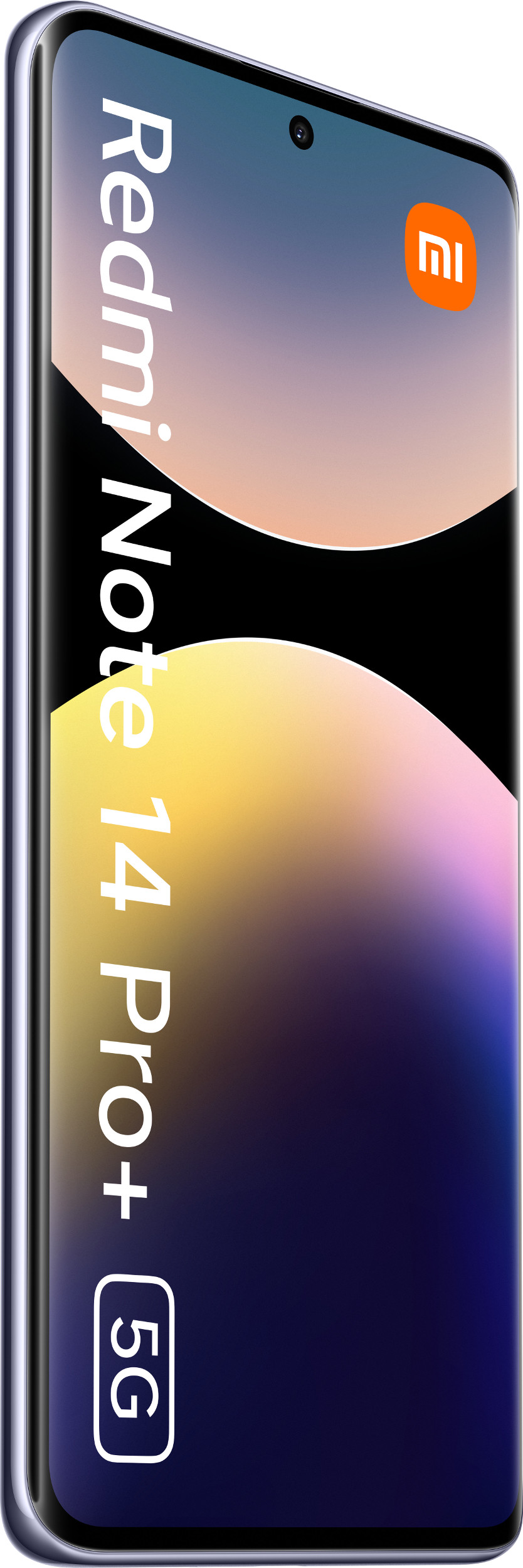 Bok telefonu z tekstem 5G, Redmi Note 14 Pro+ i logo.