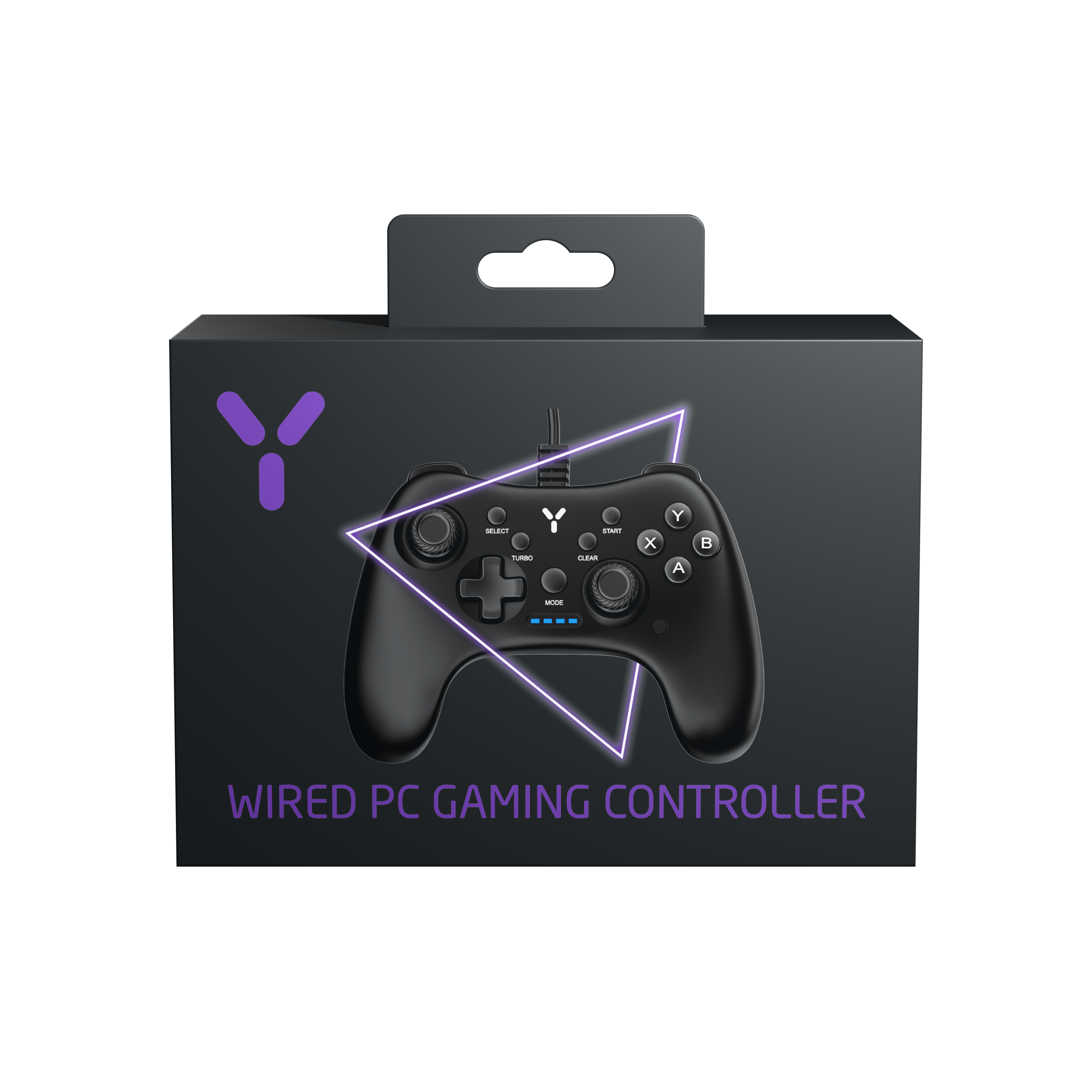 Schwarz-weißes Dokument mit Text und Bildern, einschließlich eines Gaming-Controllers.