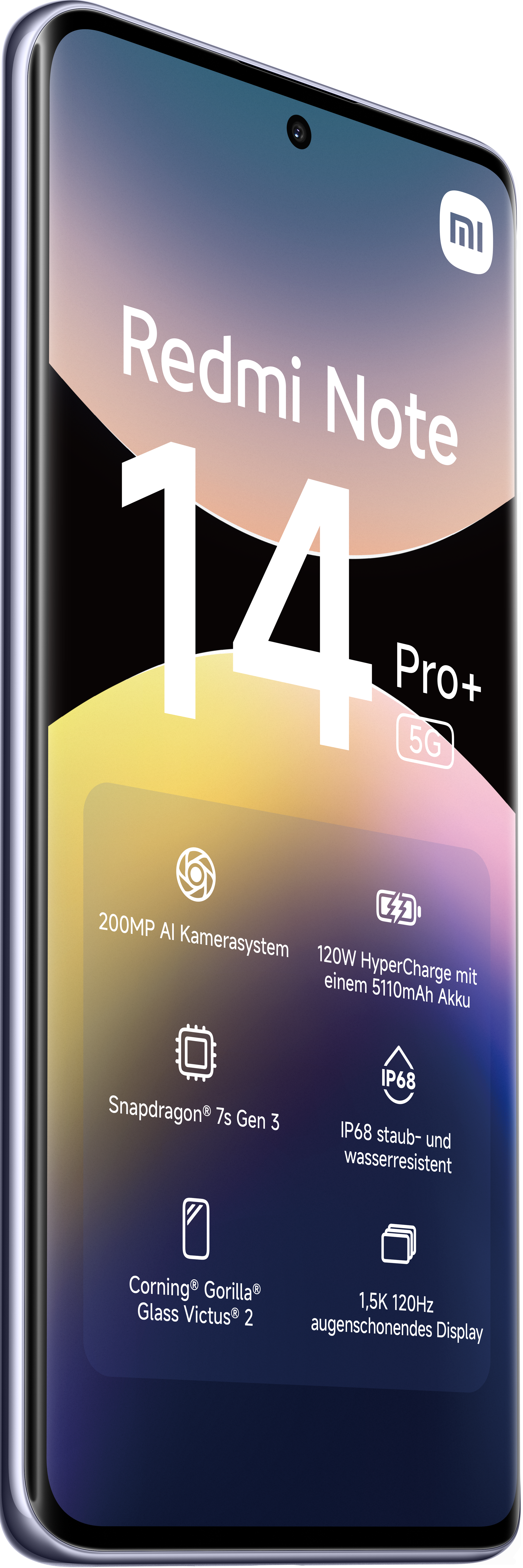 Téléphone Redmi Note 14 Pro+ avec caméra 200MP, charge 120W, Snapdragon 7s Gen 3 et indice IP68. Fonctionnalités.