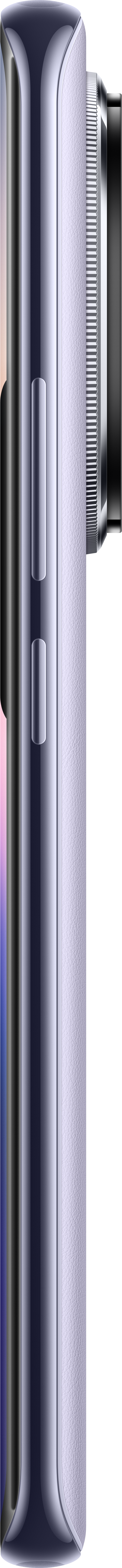 Côté du téléphone argenté avec boutons et caméra.