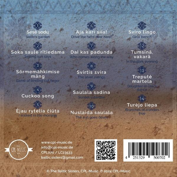 Farbenfrohes CD-Cover der Baltic Sisters mit Songtiteln.