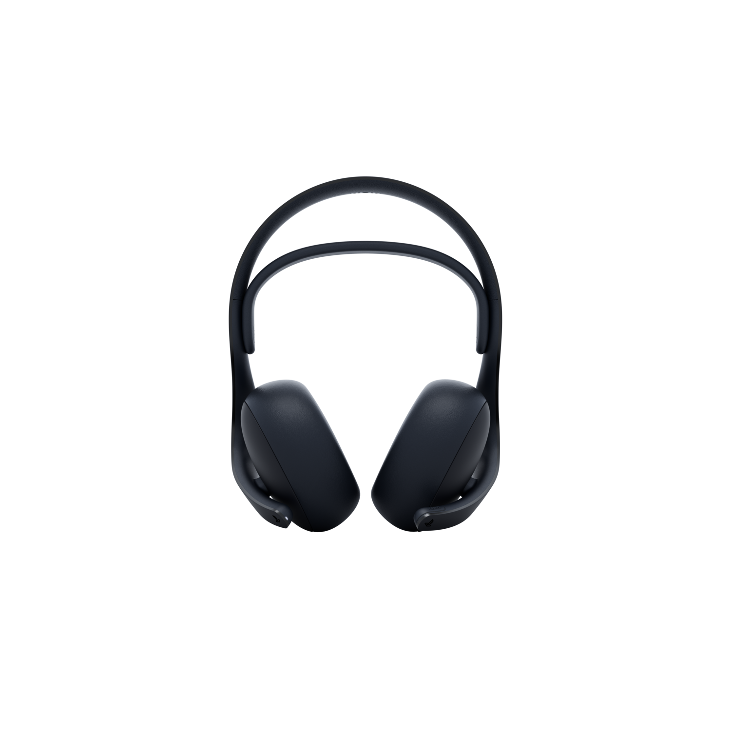Casque bleu foncé avec deux oreillettes et un arceau incurvé.