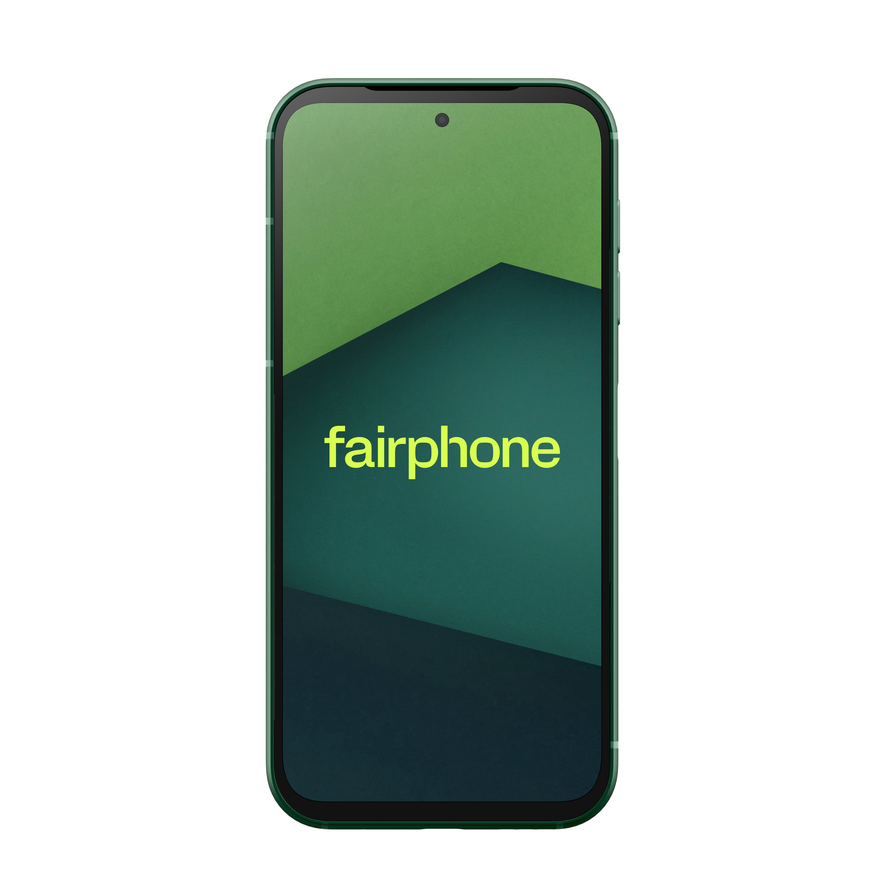 Grünes Telefon mit dem Wort fairphone.