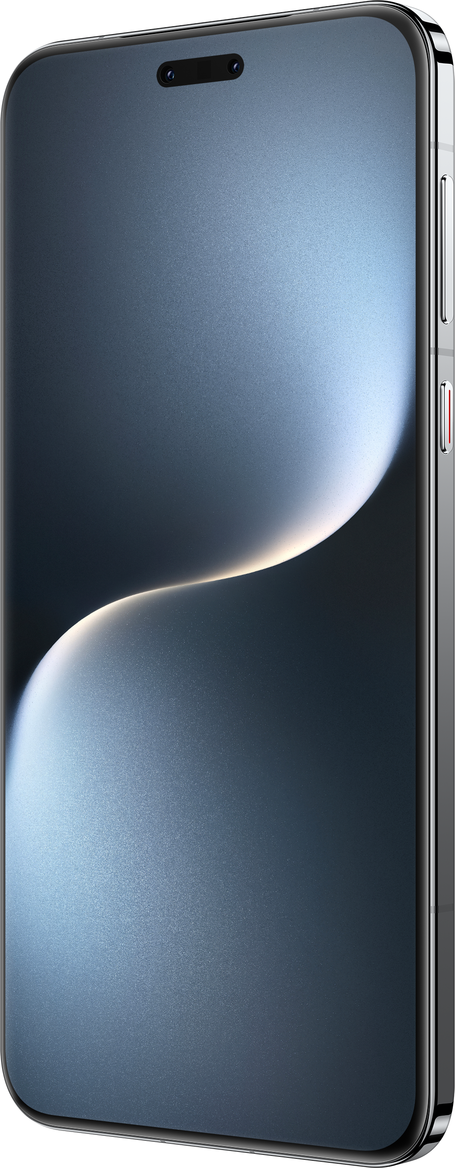 Kék iPhone oldalsó nézete.