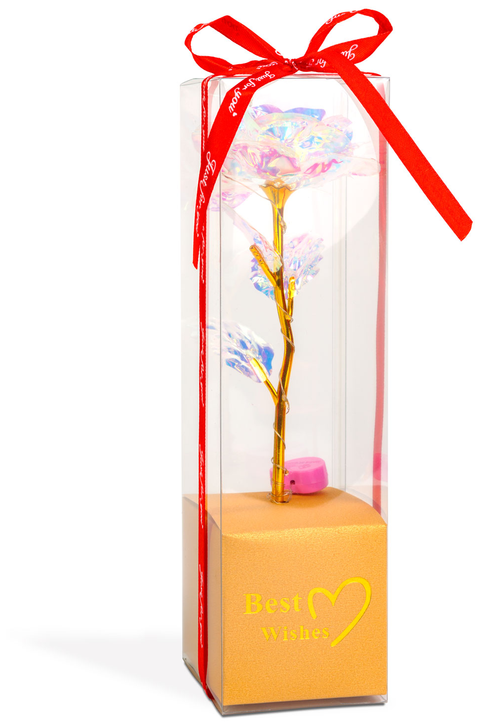 FAMILY Galaxy művirág műanyag dobozban, fényekkel, fehér (DA01199)