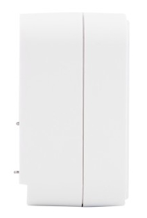 Białe urządzenie montowane na ścianie. Jest to zbliżenie z boku.