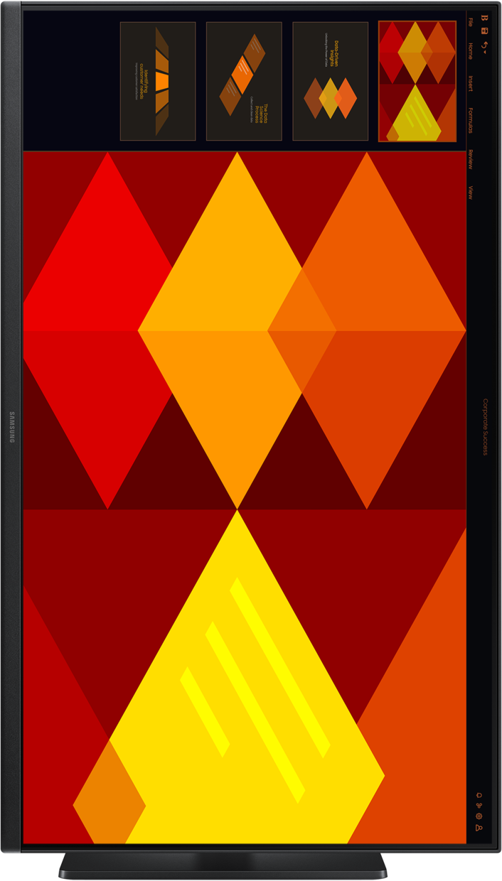 Moniteur d'ordinateur affichant un design abstrait coloré.