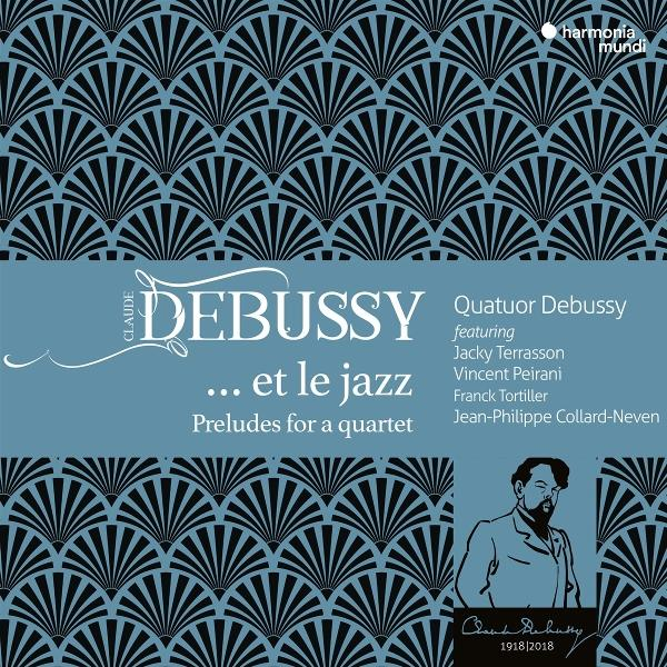 CD-Cover mit Art-déco-Design. Text: Claude Debussy...et le jazz.