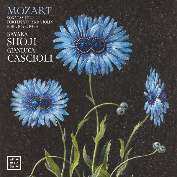 Albumcover mit blauen Blumen. Text zeigt den Namen des Komponisten und den Musiktitel.