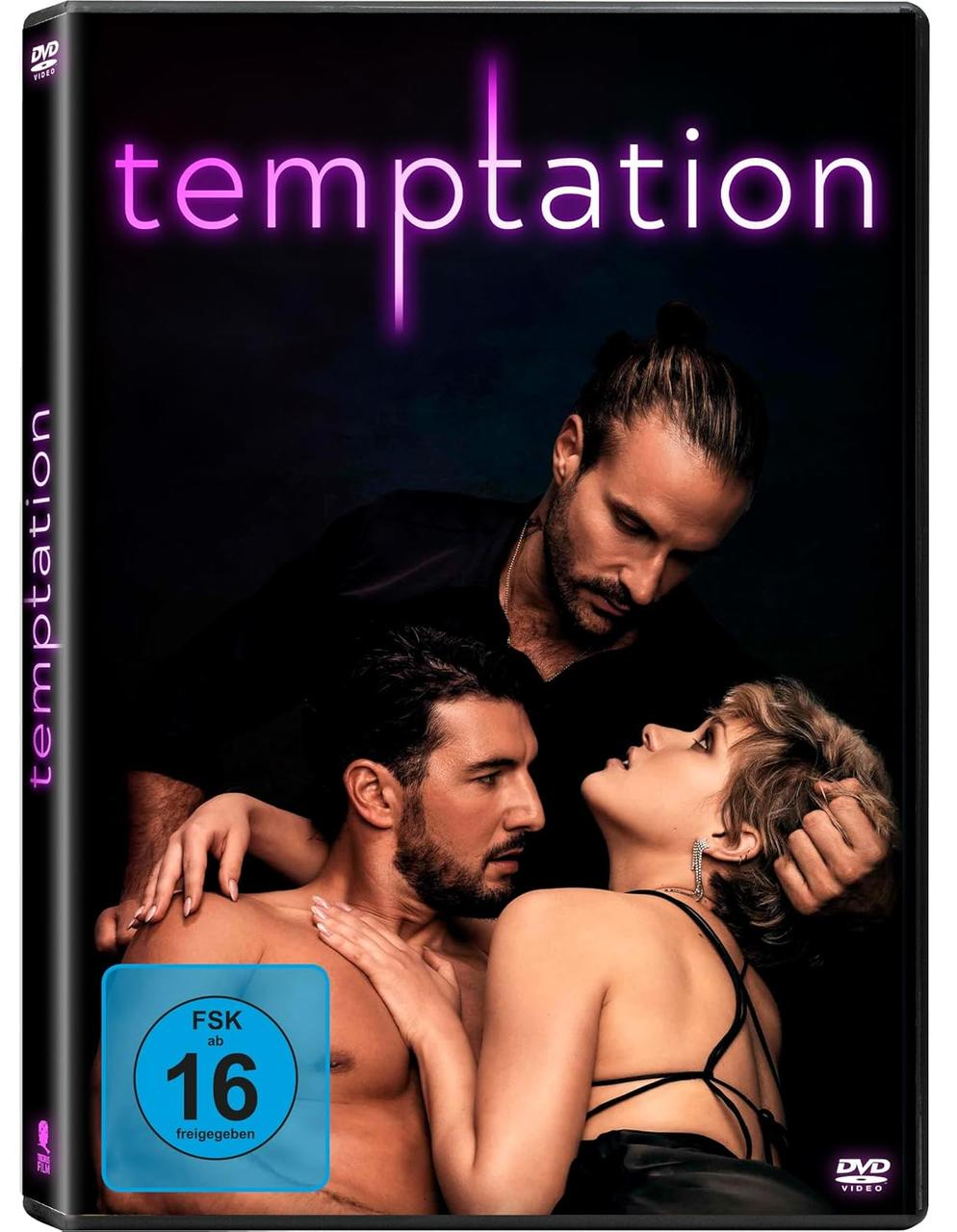 DVD Cover mit drei Personen: Mann, Frau und ein weiterer Mann im Hintergrund.