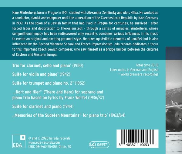 Text auf einer CD-Hülle, listet Musikstücke des Komponisten Hans Winterberg, einem tschechisch-jüdischen Komponisten.