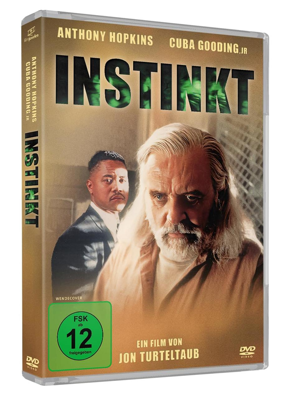 DVD-Hülle mit Anthony Hopkins und Cuba Gooding Jr. auf dem Cover des Films 'Instinct'.