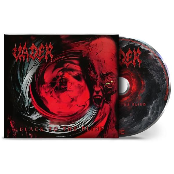 CD-Cover: VADER - Black to the Blind, rot-schwarzes Bild eines Gesichts.